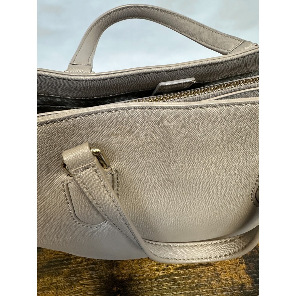 Kate Spade NY Laurel Way Evangelie Taupe Saffiano Leather Satchel Crossbody Bag - Picture 14 of 16